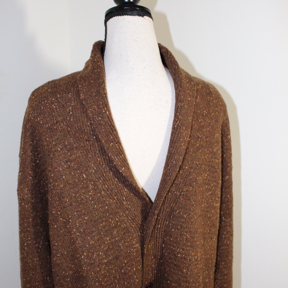 UNTUCKit Emeric Donegal Lambswool Cardigan Sweater Men’s XXL Brown - Picture 3 of 15